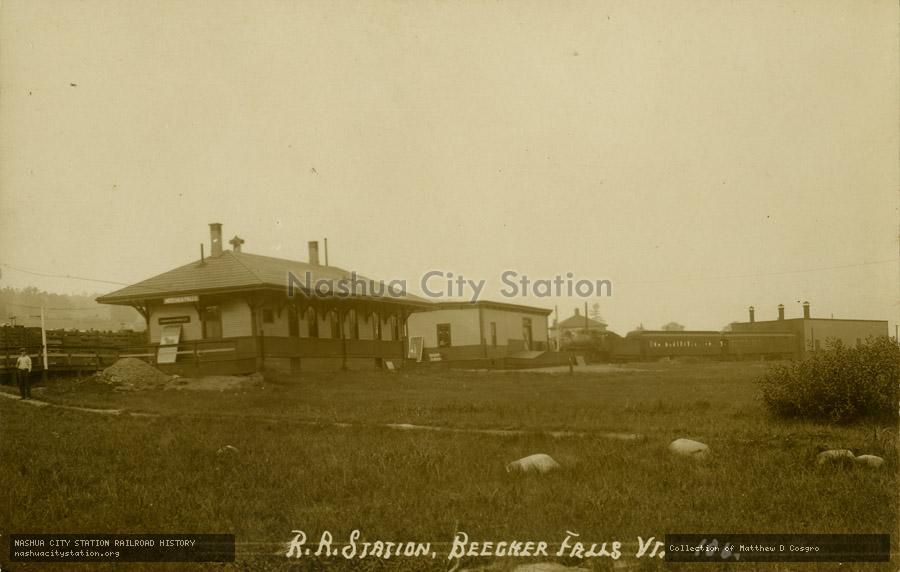 Postcard: Railroad Station, Beecher Falls, Vermont